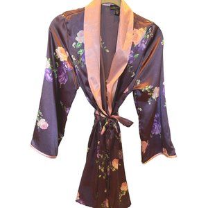 NWT Satin Bath Robe Jones New York Purple Robe S/M Small Medium